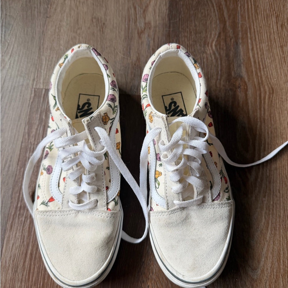 Vans Kids Cream Floral Old Skool Sneakers